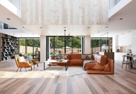 Spacious living room with luxury vinyl planks